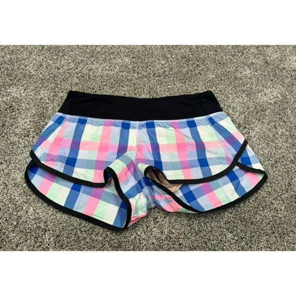 Lululemon Run: Speed Short *2-way Stretch Pop Plaid Reflective Multi Size 4 - Picture 1 of 5